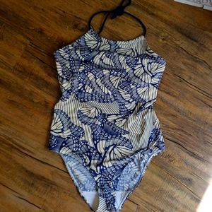 Halter one piece with built in 32F bra